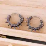 Boucles d'Oreilles Simples Tête de Mort Noir pour Hommes, Acier Inoxydable, Hip Hop Rock Biker, Punk, Modules Vintage, Seton, Bijoux comme Cadeau, Mode 4