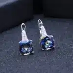 GEM'S BALLET-Boucles d'Oreilles en Quartz Mystique Blueish Naturel pour Femme, Bijoux Fins en Argent Sterling 925, 7.33ct 2