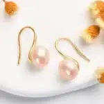 OXTAO 14K or rempli 8-8.5mm perle d'eau douce cuillère conception boucles d'oreilles pour les femmes de mariage bijoux accessoires cadeau 11