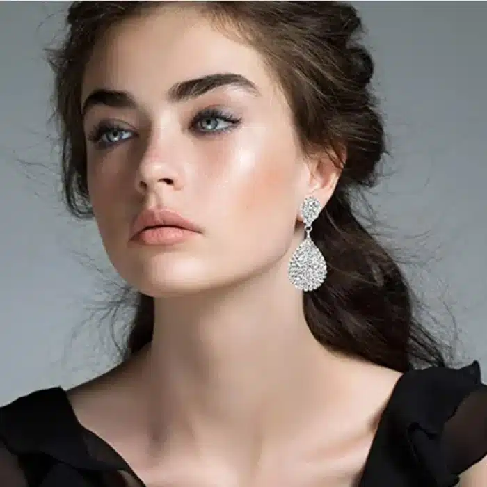 Boucles d'oreilles goutte d'eau à Clip en cristal de zircone cubique, boucles d'oreilles de déclaration non percées pour femmes, bijoux de mariée de mariage 6