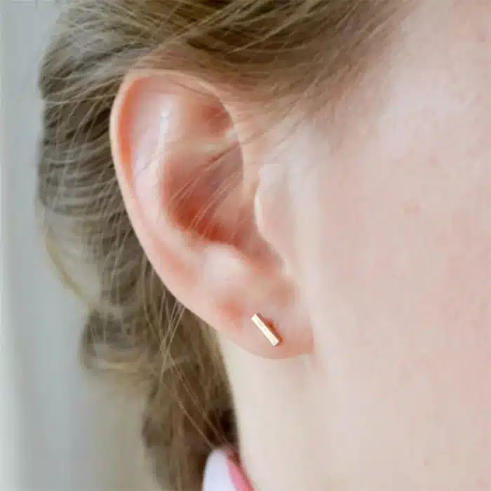 EManco boucles d'oreilles à barre fine bande horizontale brillant un goujons en acier inoxydable boucles d'oreilles pour femmes goujons bijoux 3