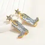 Boucles d'oreilles pendantes en métal pour femmes, bottes de Cowboy, Design Unique, pendentif en forme de chaussure cinq étoiles, bijoux de vacances 4