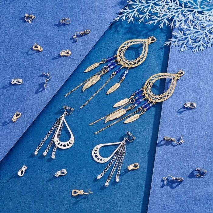 Boucles d'oreilles à clips en acier inoxydable, 20 pièces, Clip d'oreille indolore, oreilles Non percées, couleur or, Convertisseur de boucles d'oreilles à clipser 11