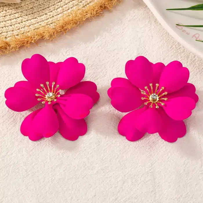 Boucles d'oreilles à clous pour femmes et filles, fleurs rétro élégantes, accessoires d'oreille de tempérament, cadeau de fête de vacances, bijoux à la mode OL AE168 3