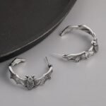 Boucles d'oreilles Design chauve-souris éblouissantes pour femmes, couleur argent, Animal, Halloween, métal incrusté, bijoux tendance, cadeau féminin 10