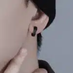 1 paire de boucles d'oreilles créoles de luxe en acier inoxydable 304 plaqué or 18 carats pour hommes – Hypoallergéniques, sans nickel et durables – Par 2