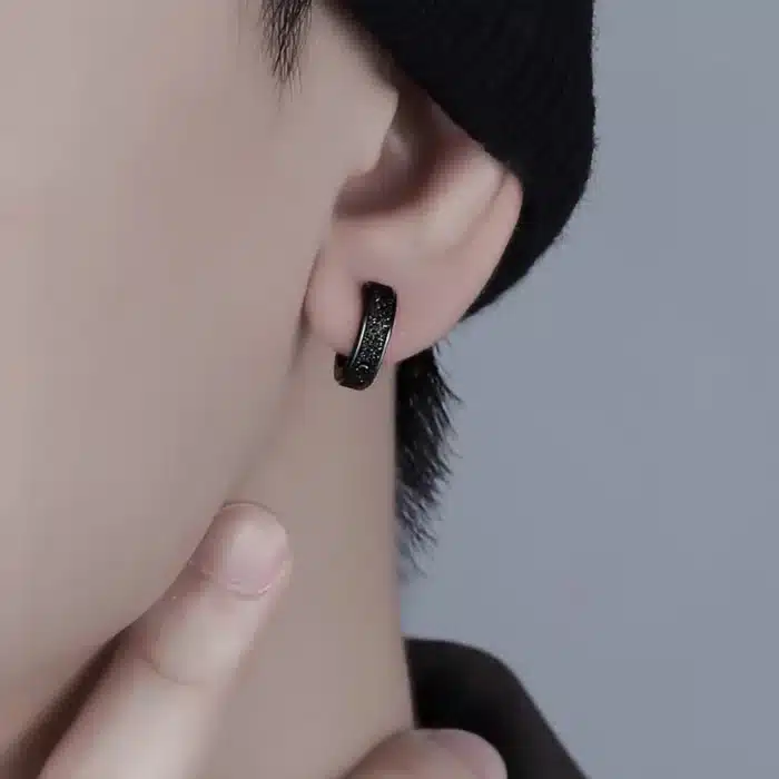 1 paire de boucles d'oreilles créoles de luxe en acier inoxydable 304 plaqué or 18 carats pour hommes – Hypoallergéniques, sans nickel et durables – Par 2