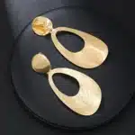Boucles d'oreilles Vintage à Clip en forme de goutte d'eau en métal, sans Piercing, grandes boucles d'oreilles géométriques, sans Clips d'oreille percés 11