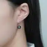 AnuJewel-Boucles d'oreilles pendantes en or massif 18 carats pour femme, perle noire de Tahiti, perle d'eau de mer, bijoux fins, 9mm-10mm, 8mm-9mm 6