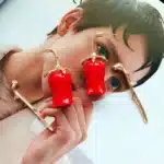 Mimiyagu tendance grande boucle d'oreille fleur de Rose rouge pour les femmes 12