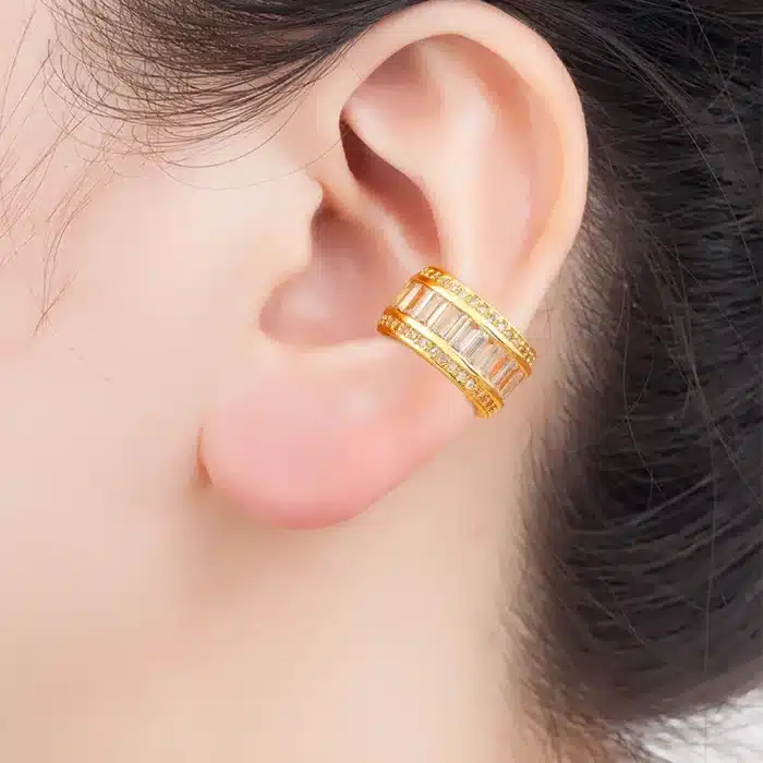 Nidin nouveauté papillon/étoile forme Fine sans piercing pince boucles d'oreilles pour les femmes unique multicouche brillant Zircon oreille manchette bijoux 3