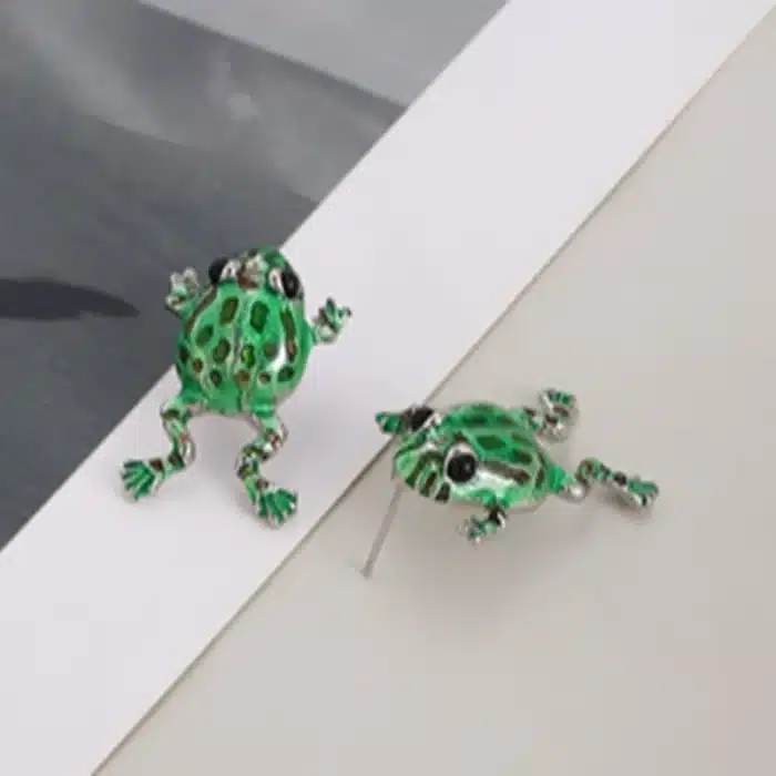 Boucles d'oreilles grenouille verte amusantes pour femmes, Animal mignon, Clip d'oreille, Piercing, bijoux esthétiques Y2k, cadeaux 11