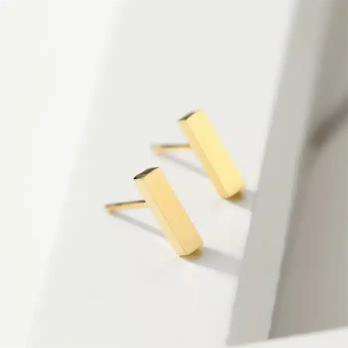 EManco boucles d'oreilles à barre fine bande horizontale brillant un goujons en acier inoxydable boucles d'oreilles pour femmes goujons bijoux 6