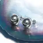 AnuJewel 9-10mm boucles d'oreilles en perles de tahiti naturelles avec Cer S925 en argent Sterling haute brillance boucles d'oreilles en perles d'eau de mer pour femme 4