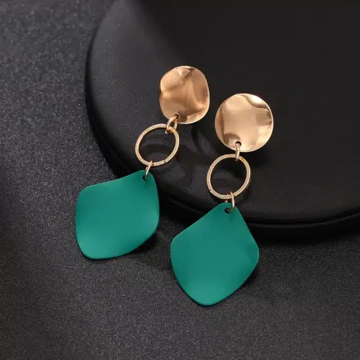 Mode géométrique clip boucle d'oreille pour femmes Brincos Vintage rouge vert blanc sans trou boucle d'oreille 2019 irrégulière coréen bijoux 9