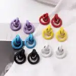 Boucles d'Oreilles Torsadées en Métal localité pour Femme, Classique, Simple, Jolis Bijoux, Vente en Gros, Nouvelle Mode 24