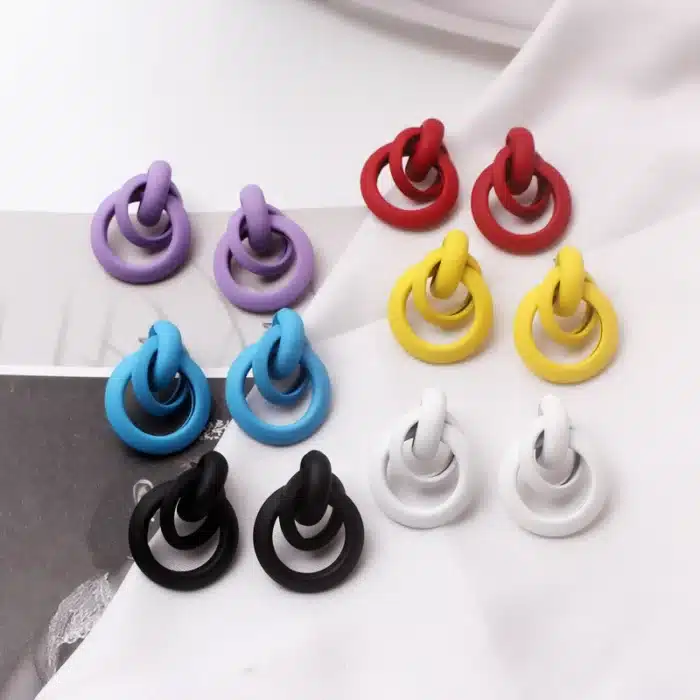 Boucles d'Oreilles Torsadées en Métal localité pour Femme, Classique, Simple, Jolis Bijoux, Vente en Gros, Nouvelle Mode 24