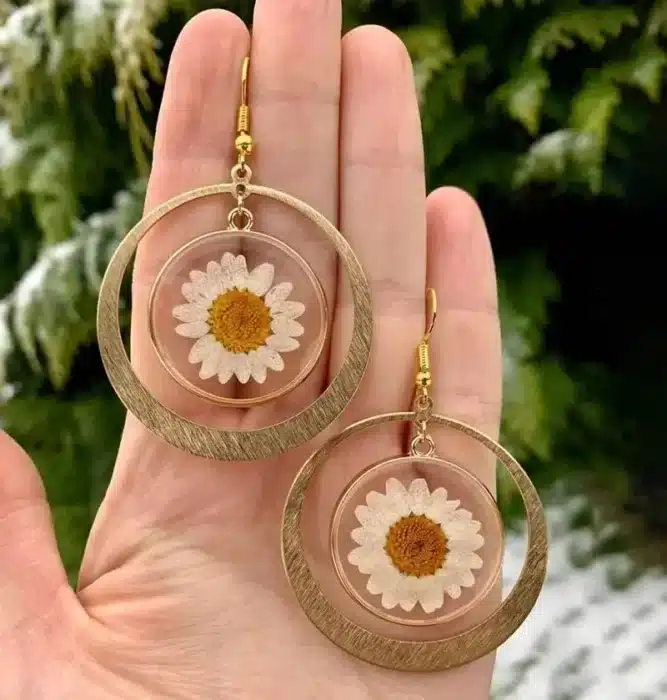 Boucles d'oreilles pendantes AndrPMurcia blanches naturelles, boucles d'oreilles fleur, bijoux de fête Boho, déclaration Boho, mode mignonne, détruire AndrPMurcia 5
