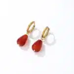 Boucles d'oreilles en pierre naturelle pour femmes, faites à la main, en cristal, Aventurine verte brute naturelle, en pierre de guérison 4