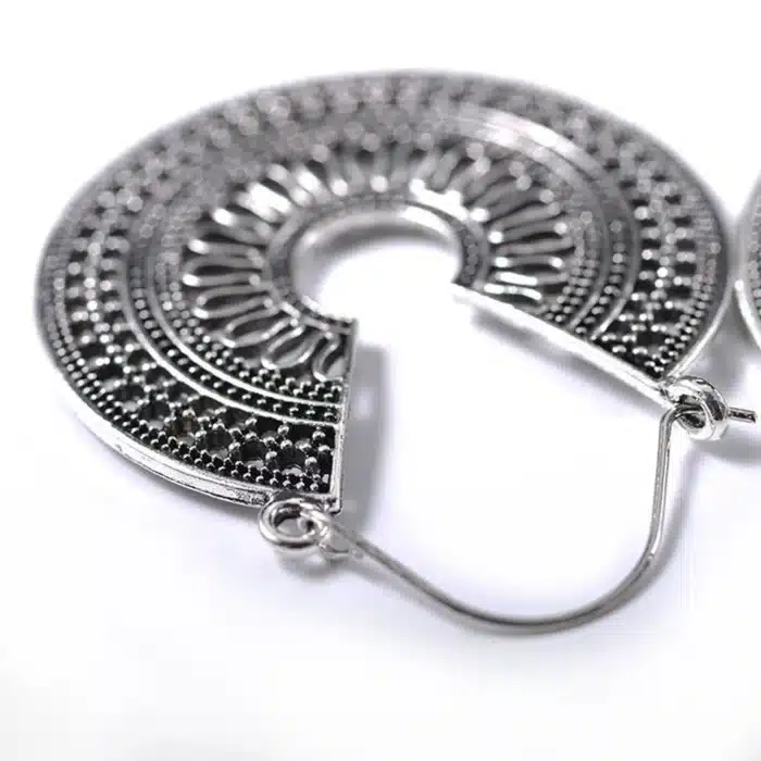 SUMENG 2024 nouveau Vintage ethnique creux fleur gitane balancent Trible goutte boucle d'oreille pour les femmes indien mode bijoux cadeaux 17