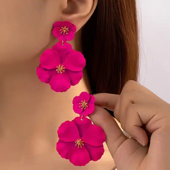 Grandes boucles d'oreilles à Clip en métal et caoutchouc époxy pour femmes, multicolores, nouveaux Styles romantiques, accessoires de vacances, cadeaux de fête, MQ121 5