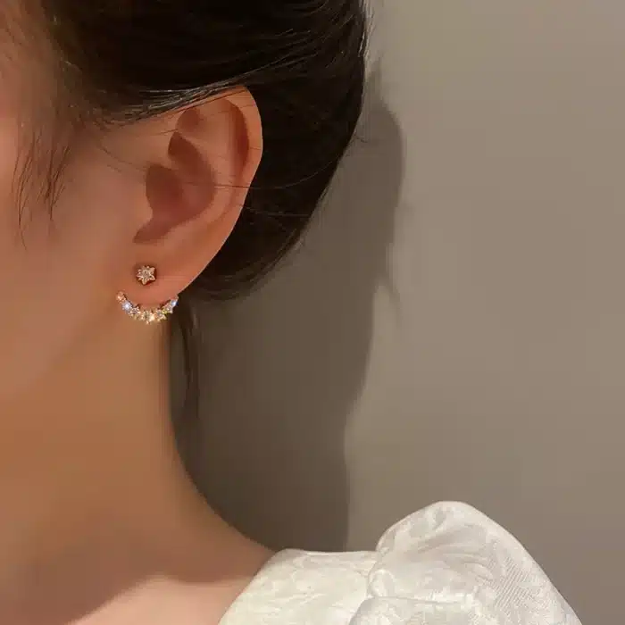 Zunderes-Boucles d'oreilles étoile et lune pour femmes, Boucles d'oreilles à la mode, Esthétique, Luxe, Designer, Bijoux, Cadeau de mariage, Été, Nouveau, 2023 4