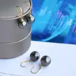 Boucles d'Oreilles en Perles Noires group Tahitain pour Femme, en Or 18K, Perle de Mer, Pendantes, Cadeau d'Anniversaire pour Fille, AU750 4