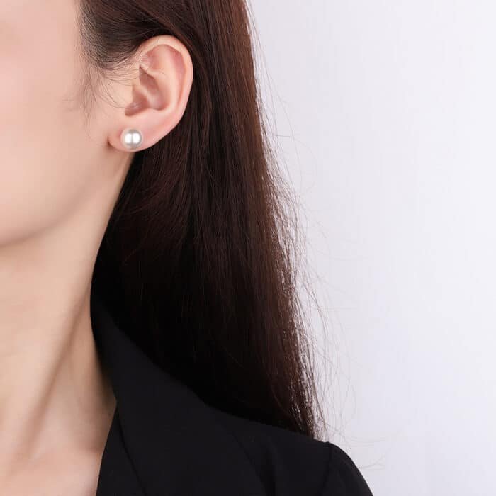 Boucles d'oreilles insolites en argent regardé S925 pour femmes, perles de Tahiti blanches, accessoires de bijoux coréens du Sud, cadeaux de fiançailles, 10mm, 2023 12