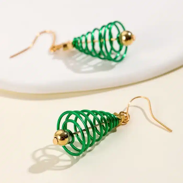 Boucles d'oreilles créatives en forme d'arbre de noël pour femmes et filles, nouvelle mode en alliage, bijoux cadeaux de fête de Festival de bonne année 5