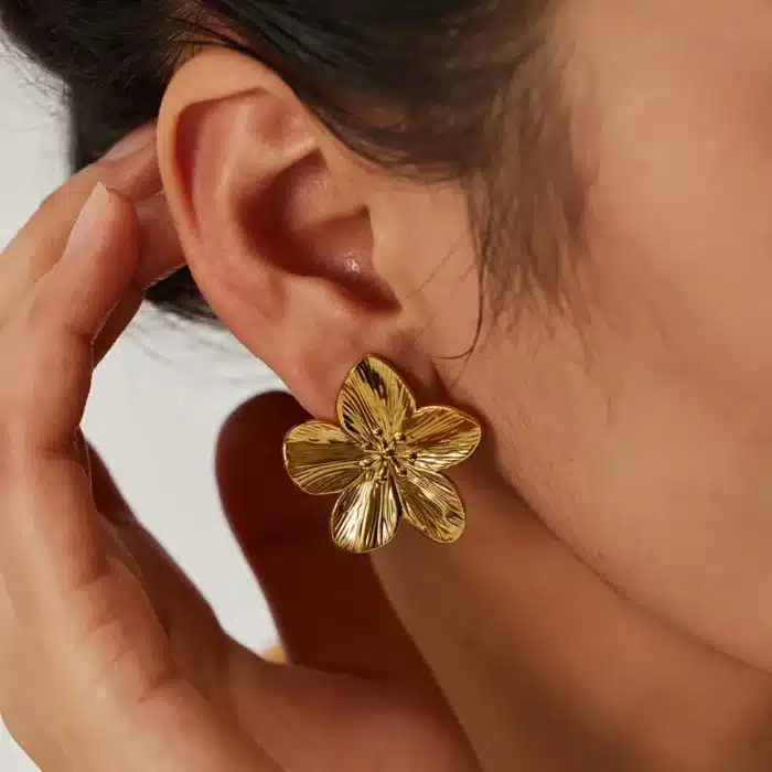 Boucles d'oreilles à fleurs en acier inoxydable pour femmes, 2 pièces, tendance, voyage en plein air, carnaval, fête, Festival, cadeaux d'habillage 12
