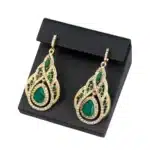 Sunspicems-Boucle d'oreille goutte marocaine pour femme, bijoux en cristal complet, or 18 carats, document, palais, banquet, mariage, patients français, cadeau chic 5