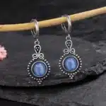 Boucles d'oreilles en argent Sterling 925 avec Kyanite naturelle pour femmes, cadeaux de mariage, bijoux, créoles Vintage 2