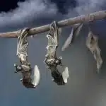 Boucles d'oreilles Design chauve-souris éblouissantes pour femmes, couleur argent, Animal, Halloween, métal incrusté, bijoux tendance, cadeau féminin 1