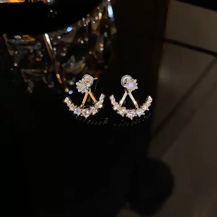 Zunderes-Boucles d'oreilles étoile et lune pour femmes, Boucles d'oreilles à la mode, Esthétique, Luxe, Designer, Bijoux, Cadeau de mariage, Été, Nouveau, 2023 2