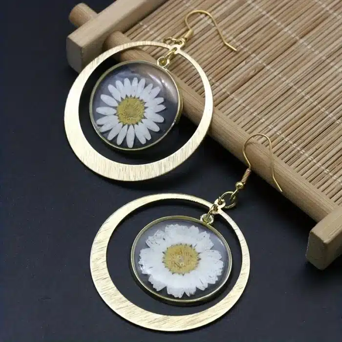 Boucles d'oreilles pendantes AndrPMurcia blanches naturelles, boucles d'oreilles fleur, bijoux de fête Boho, déclaration Boho, mode mignonne, détruire AndrPMurcia 3