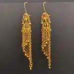 Boucles d'oreilles Style bohémien pour femmes, ethnique indienne, en laiton plaqué or, longue chaîne, pompon, bijoux Vintage, décoration d'oreille, nouvelle collection 5