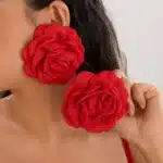 Ingemark exagéré grande fleur de Rose boucles d'oreilles pour les femmes déclaration de mode Goth Piercing boucles d'oreilles mariage mariée Y2K bijoux nouveau 2
