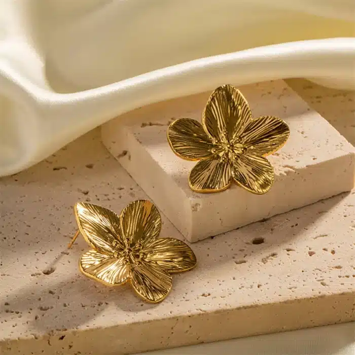 Boucles d'oreilles à fleurs en acier inoxydable pour femmes, 2 pièces, tendance, voyage en plein air, carnaval, fête, Festival, cadeaux d'habillage 13