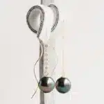 Boucles d'oreilles rondes parfaites en perles noires de Tahiti pour femmes, boucles d'oreilles en or véritable 18 carats, cadeau de mariée de mariage 10