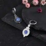 Boucles d'oreilles en argent Sterling 925 avec Kyanite naturelle pour femmes, cadeaux de mariage, bijoux, créoles Vintage 5