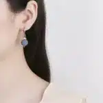 Boucles d'oreilles en argent Sterling 925 avec Kyanite naturelle pour femmes, cadeaux de mariage, bijoux, créoles Vintage 3