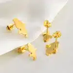 Anniyo (deux tailles) France Martinique boucles d'oreilles bijoux en acier inoxydable @ 274821 6