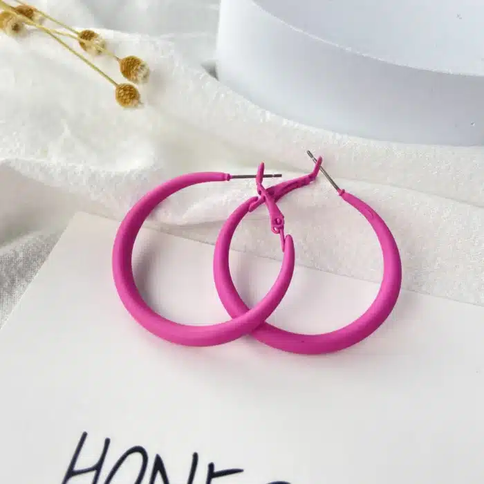 Grandes boucles d'oreilles rondes à la mode pour femmes, bijoux de déclaration, tendance européenne, Rose, géométrie, cercle, cadeau 13