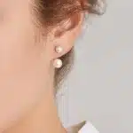 Huitan Double Imitation perle boucles d'oreilles pour femmes Design créatif mode polyvalent femme boucle d'oreille usage quotidien tempérament bijoux 6