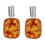 Boucle d'oreille ambre femme
