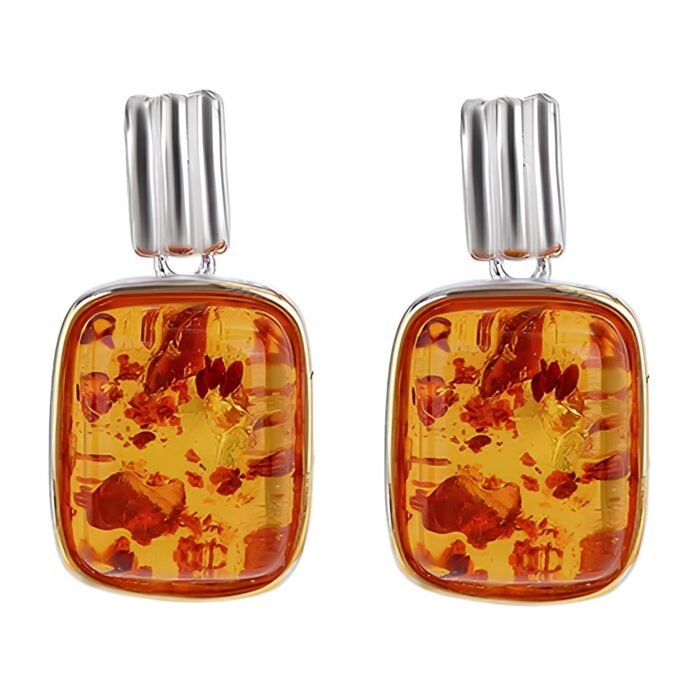Boucle d'oreille ambre femme