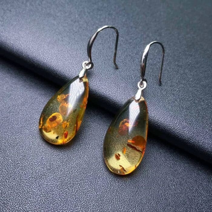 Boucles d'oreilles en ambre véritable