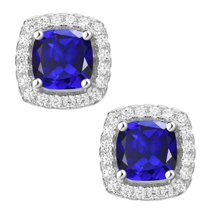 Boucle d'oreille pierre bleu foncé
