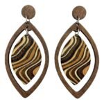 Boucle d'oreille en bois ethnique