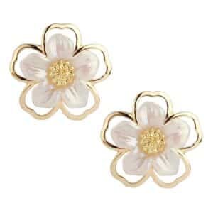 Boucle d'oreille clip fleur